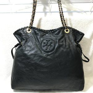 Tory Burch Marion Slouchy Large Tote Shoulder Bag Black